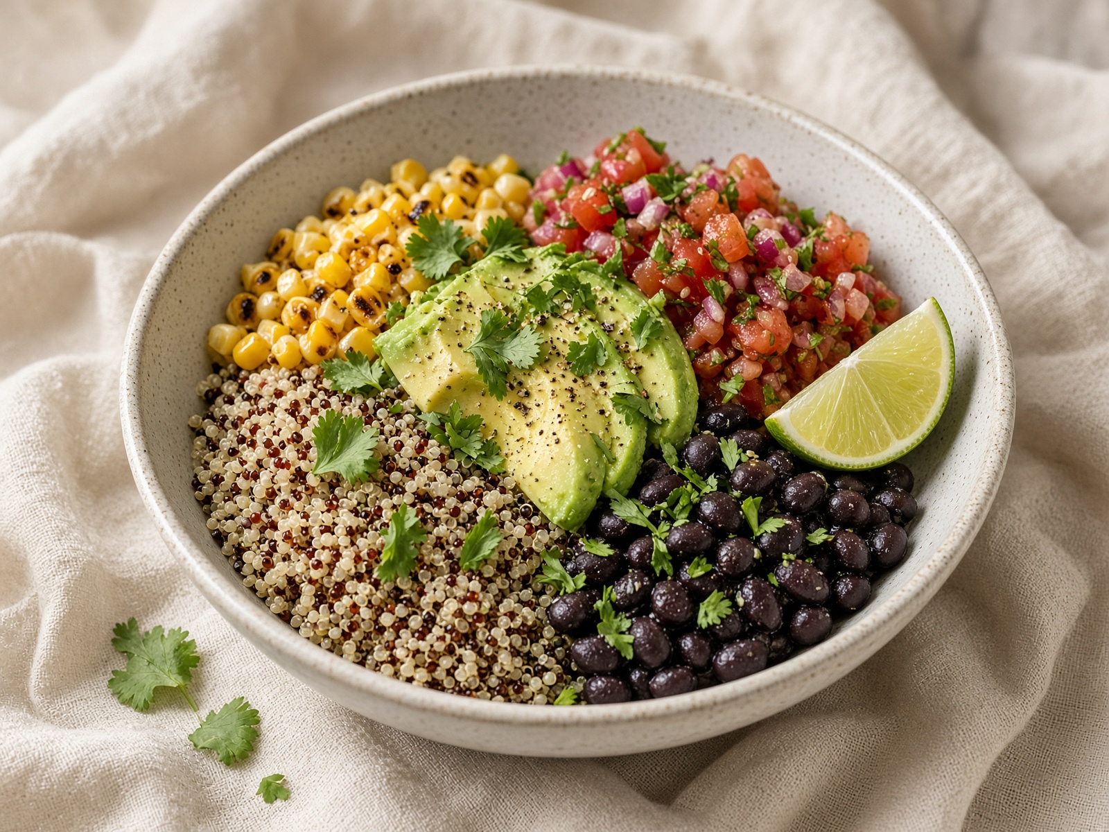 Meksika Usulü Siyah Fasulyeli Vegan Burrito Bowl